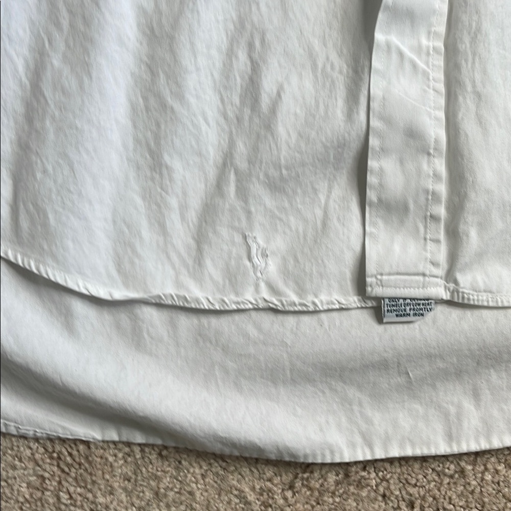 Chaps White Casual Button Down Shirt with Pointed Collar - Picture 3 of 8